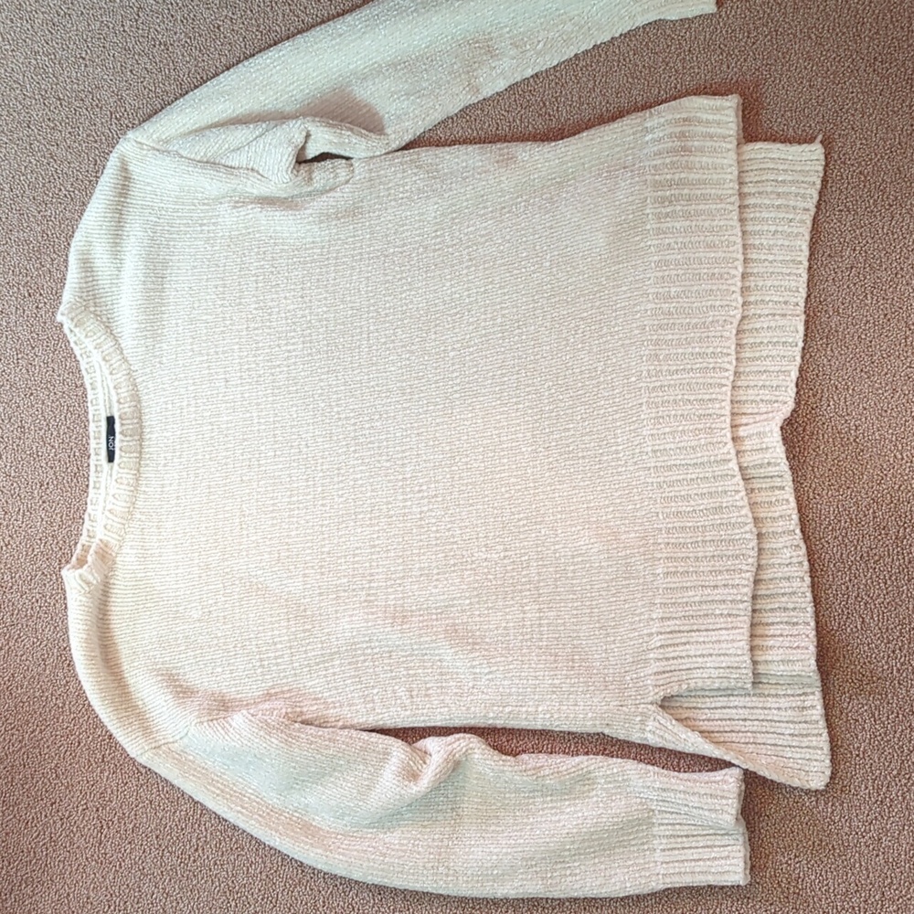 White chenille sweater